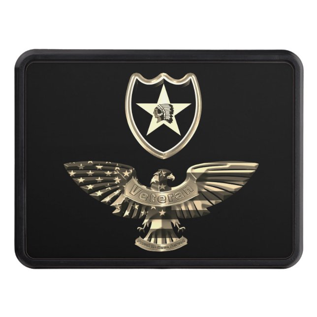 2nd Infantry Division “Indianhead Division” Hitch  Trailer Hitch Cover (Front)