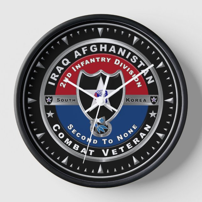 2nd Infantry Division Iraq Afghanistan Veteran  Clock (Front)