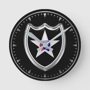 2nd Infantry Division Keepsake Round Clock
