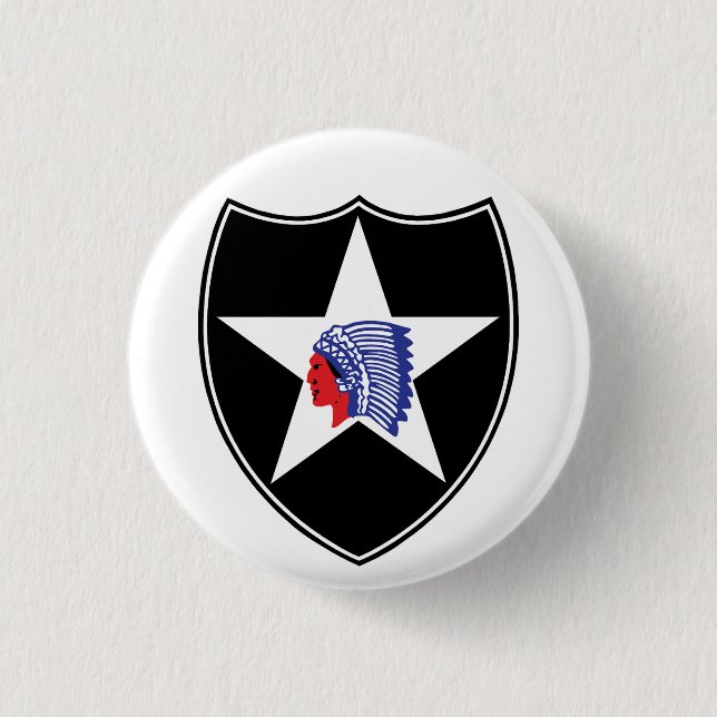 2nd Infantry Division Patch United States 1 Inch Round Button (Front)