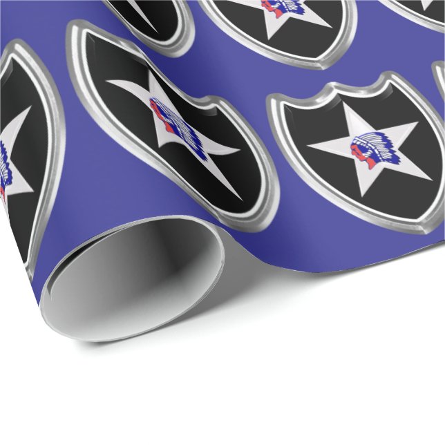 2nd Infantry Division Silver Framed Patch Wrapping Paper (Roll Corner)