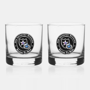 2nd Infantry Division Whiskey Glass