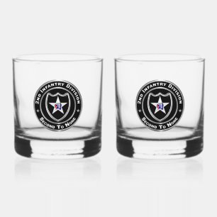 2nd Infantry Division Whiskey Glass