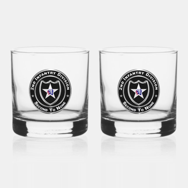 2nd Infantry Division  Whiskey Glass (Front)