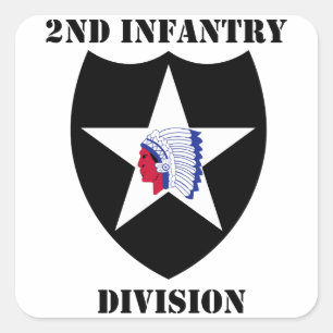 2nd Infantry Division With Text Square Sticker