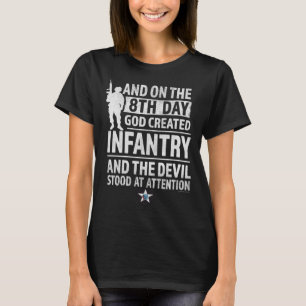 2nd Infantry  God Created Infantry Devil stood Att T-Shirt
