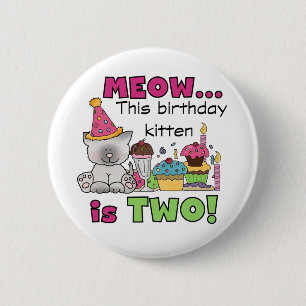 2nd Kitten Birthday Tshirts and Gifts 2 Inch Round Button