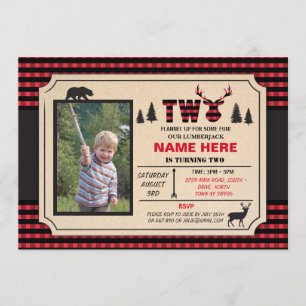 2nd Lumberjack Two Birthday Invite Check Invite