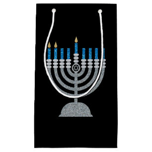 2nd Night of Hanukkah Glitter Small Gift Bag
