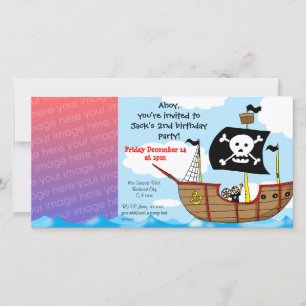 2nd pirate birthday boy party invitations