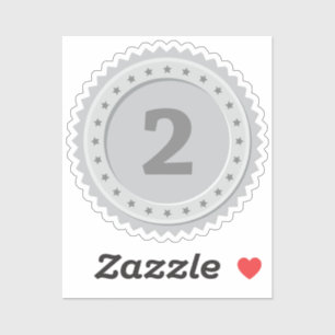 2nd Place Silver Medal Custom-Cut Vinyl Sticker