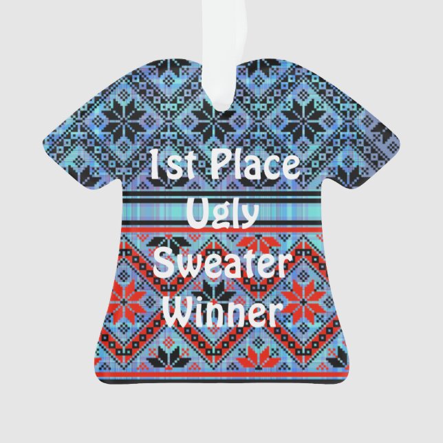 2nd Place Ugly Christmas Sweater Contest Ornament (Front)