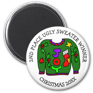 2ND Place Winner Ugly Sweater Contest Prize Magnet