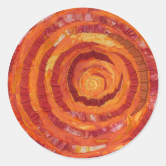 2nd-Sacral Chakra - Orange Paint-Fabric #2 Classic Round Sticker