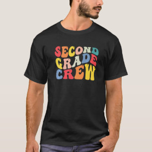 2nd Second Grade Crew Teacher Back To School Retro T-Shirt