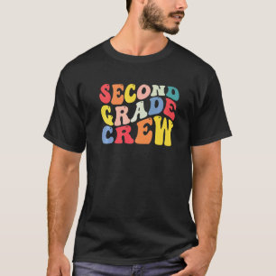 2nd Second Grade Crew Teacher Back To School Retro T-Shirt