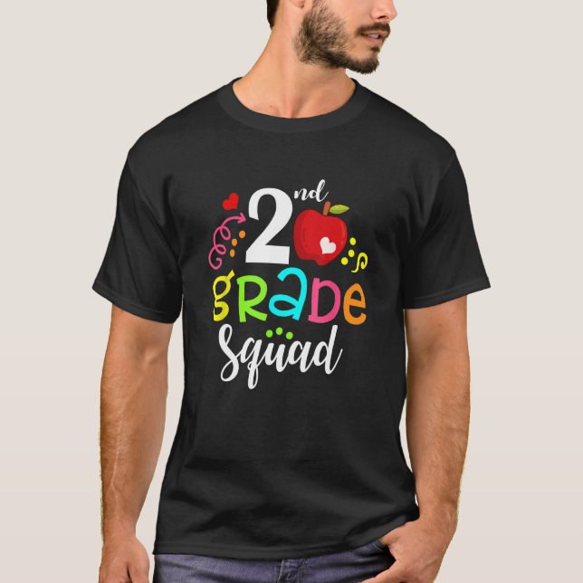 2nd Second Grade Squad Back To School Teacher T-Shirt (Front)