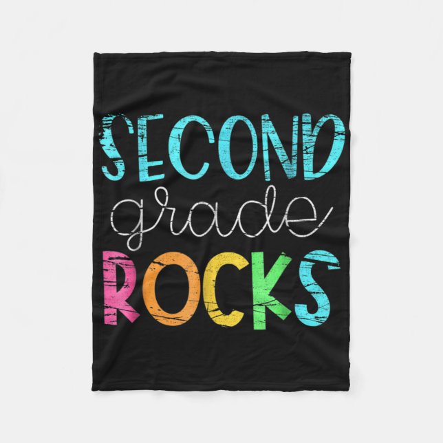 2nd Teacher Team - Second Grade Rocks  Fleece Blanket (Front)