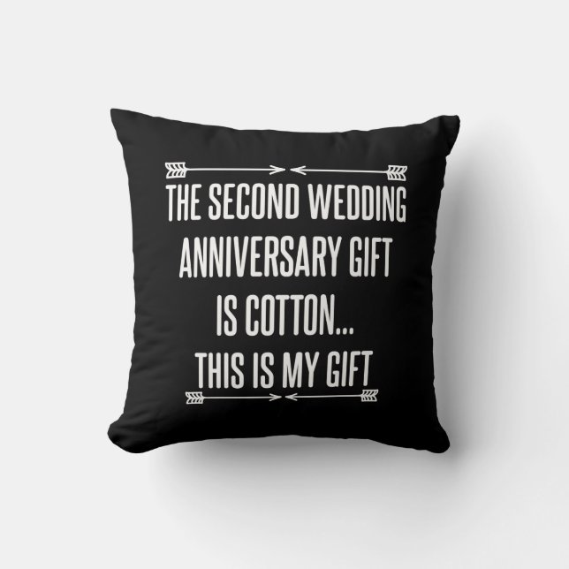 2nd Wedding Anniversary 2 Years Couple Throw Pillow (Front)