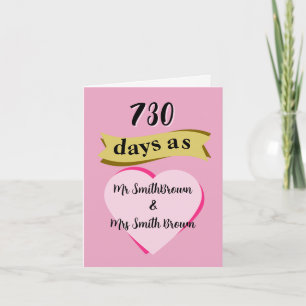 2nd wedding anniversary card Cotton second
