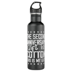 2nd Wedding Anniversary Cotton Him Husband Her 710 Ml Water Bottle