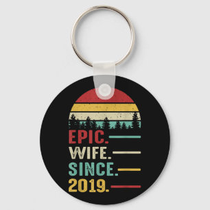 2nd Wedding Anniversary Gift for Her Epic Wife Keychain