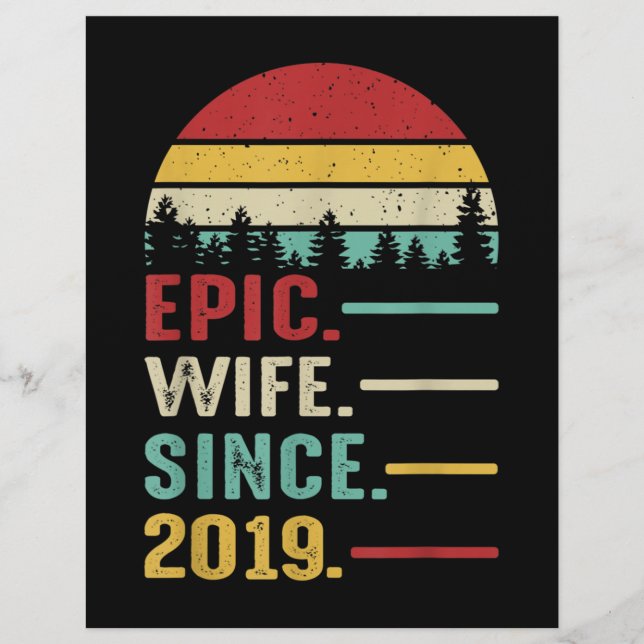 2nd Wedding Anniversary Gift for Her Epic Wife Letterhead (Front)