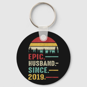 2nd Wedding Anniversary Gift for Him Epic Husband Keychain