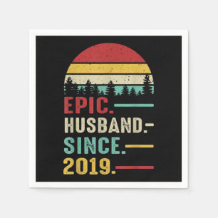 2nd Wedding Anniversary Gift for Him Epic Husband Napkin