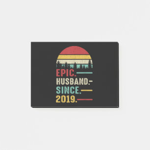 2nd Wedding Anniversary Gift for Him Epic Husband Post-it Notes