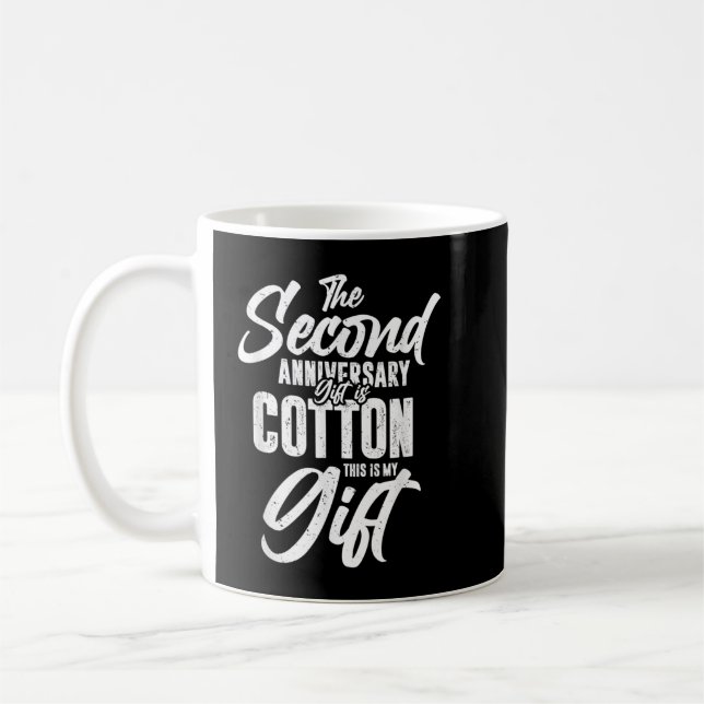 2nd Wedding Anniversary Gifts Cotton Him Husband H Coffee Mug (Left)