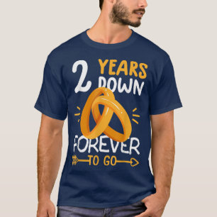 2nd wedding anniversary tee matching couples 2 ye