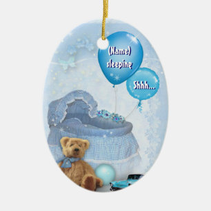 2sided customizable Baby Door Hanger Ceramic Ornament