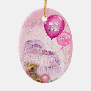 2sided customizable Baby Door Hanger Ceramic Ornament