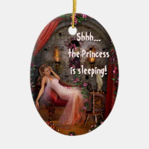 2sided customizable Princess Door Hanger Ceramic Ornament