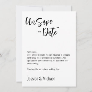 💍 2sided Minimalist Elegant UnSave the Date Save The Date