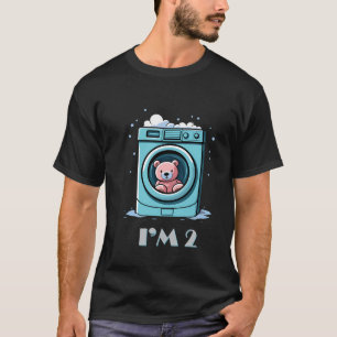 2Th Birthday Kid I Am 2 New Year Washing Machine T T-Shirt