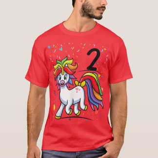 2th party Bday 2 years Unicorn Party 2th Birthday  T-Shirt
