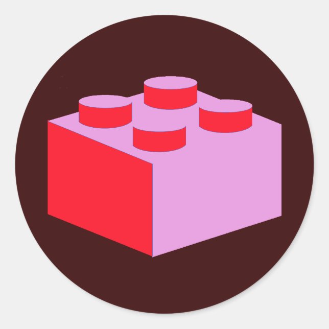 2x2 Brick by Customize My Minifig Classic Round Sticker (Front)