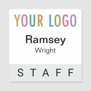 2x2 Staff Name Badge Business Logo Pin or Magnetic