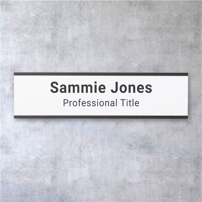 2x8 Self Adhesive Name Plate for Office Door White (MISOOK Door Name Plate with Job Title)
