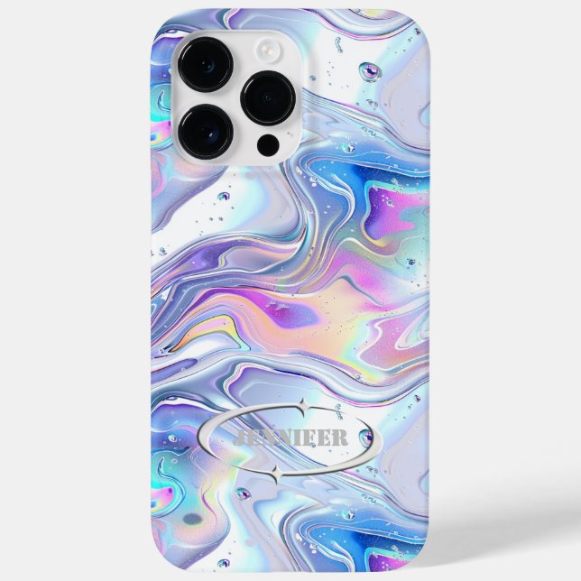 2YK Metallic Futuristic Personalize Name Case-Mate iPhone Case (Back)