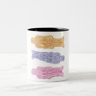 3人の骸骨カラフルマグカップ - 3 colorful skeletons mug