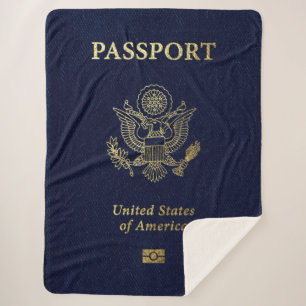 [300] American Passport Cover Sherpa Blanket