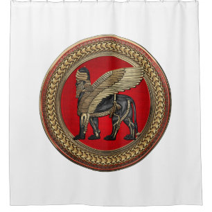 [300] Assyrian Winged Lion: Gold & Black Lamassu