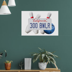 300 BWLR California Plate, Bowling Wall Art