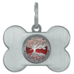 [300] Celtic Tree of Life [Silver] Pet ID Tag