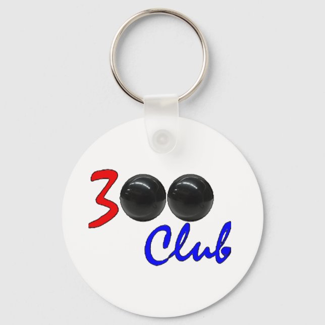 300 Club - Perfect Bowling Game Gift Keychain (Front)