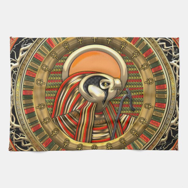 [300] Egyptian Sun God Ra Kitchen Towel (Horizontal)