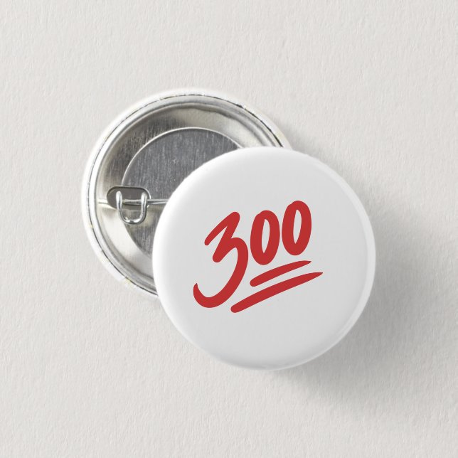 300 Emoji | Bowling Perfect Game Score 1 Inch Round Button (Front & Back)